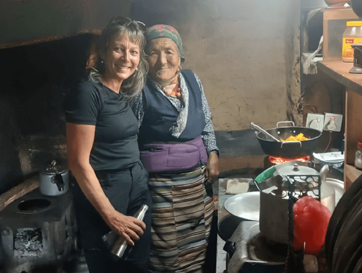 interacting with local people